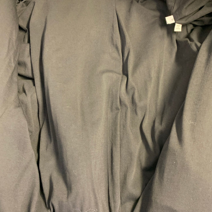 DEREK LAM Size 6 White Black Acrylic Blend Knit Contrast Trim Coat