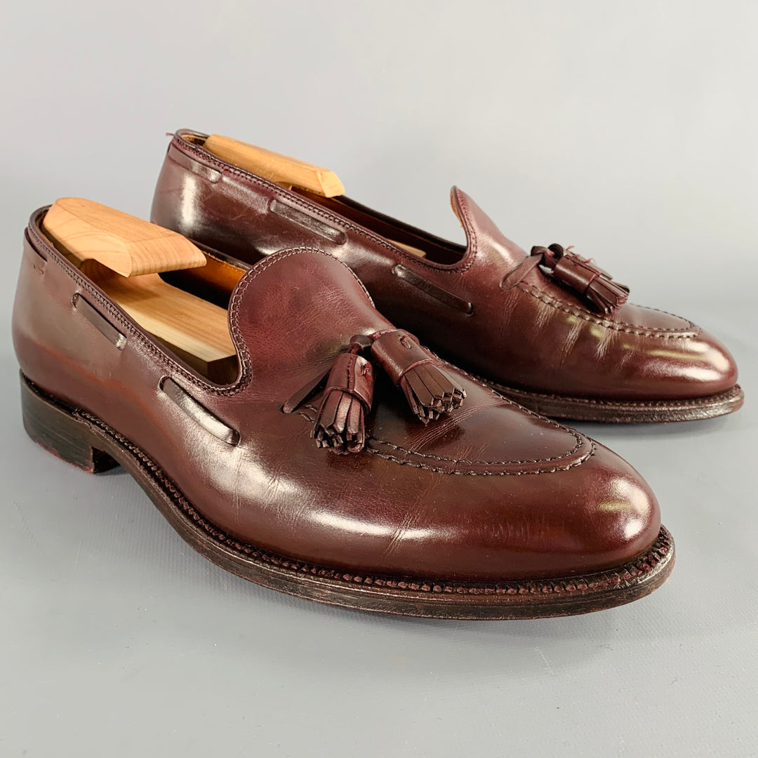 ALDEN Size 10 Burgundy Leather Tassels Loafers