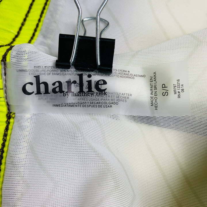 CHARLIE Size S Yellow Brown Stripe Nylon Blend Drawstring Speedo