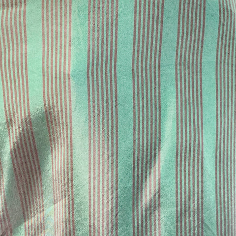 ANN DEMEULEMEESTER Size 6 Green Black Cupro Stripe Flat Front Dress Pants