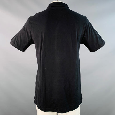 PSYCHO BUNNY Size XL Black White Logo Cotton Short Sleeve Polo