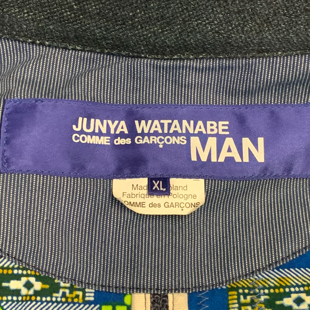 JUNYA WATANABE Size XL Navy Blue Embroidery Jute Worker Jacket