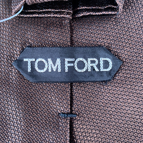 TOM FORD Brown Textured Silk Tie