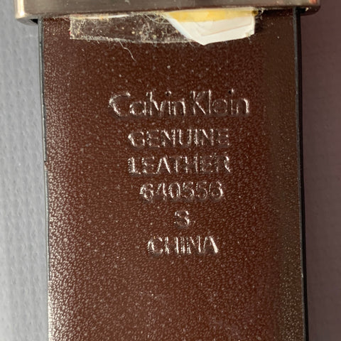 CALVIN KLEIN Size S Black Silver Leather Belt