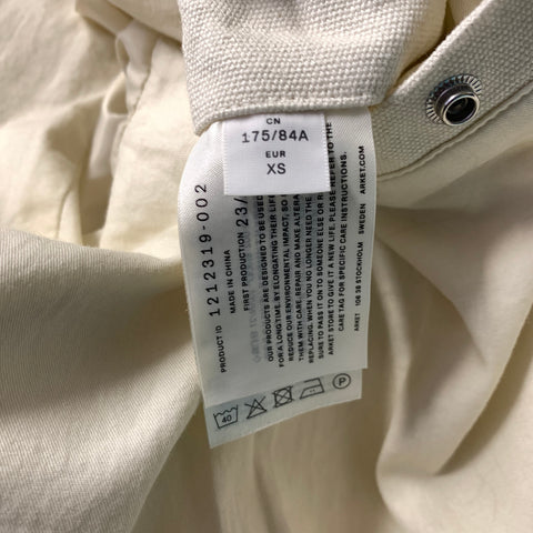 ARKET Size XS White Cotton Carpenter Jacket
