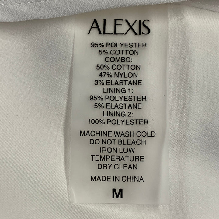 ALEXIS Size M Cream Polyester Cotton Lace Notch Lapel Pantsuit