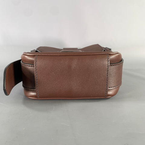 PRADA Brown Crackled Leather Cross Body Bag