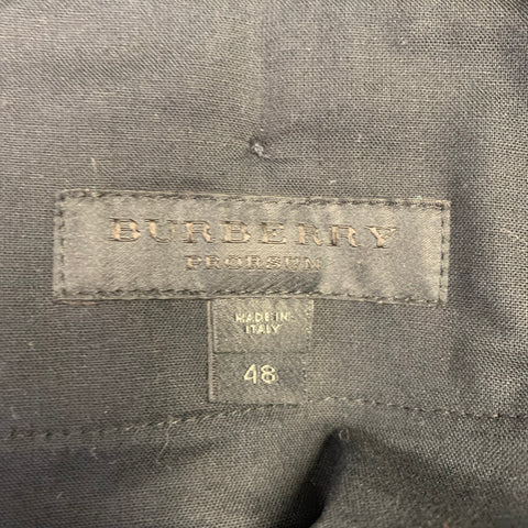 BURBERRY PRORSUM Size 42 Black Charcoal Stripe Virgin Wool Suit