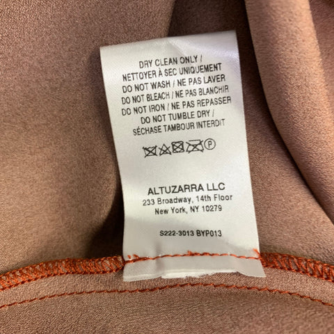 ALTUZARRA Size 2 Penelope Orange Brown Tie Dye Sleeveless Asymmetrical Hem Dress
