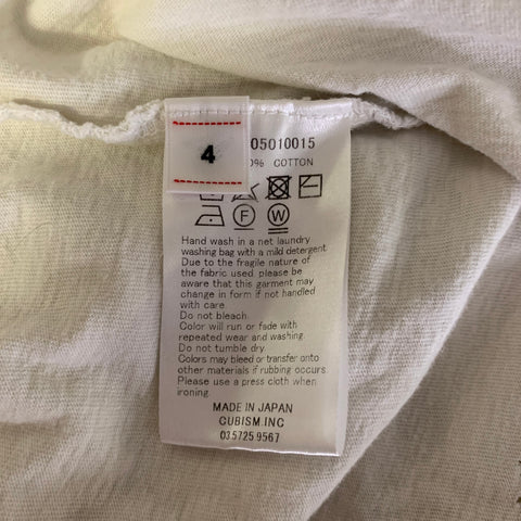 VISVIM Size L White Distressed Cotton Crew-Neck T-shirt
