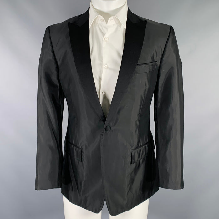 VERSACE COLLECTION Size 40 Black Acetate Blend Peak Lapel Sport Coat
