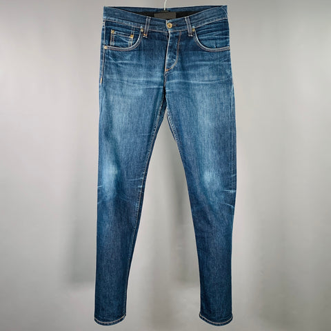 RAG & BONE Size 30 Blue Contrast Stitch Cotton Straight Selvedge Jeans