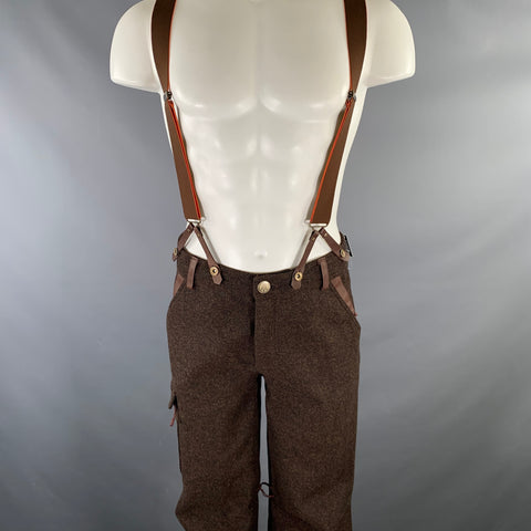 ALPS AND METERS Taille S Pantalon décontracté d'hiver marron chiné