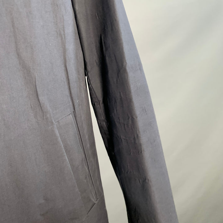 JIL SANDER Size 42 Black Cotton Spread Collar Snaps Coat