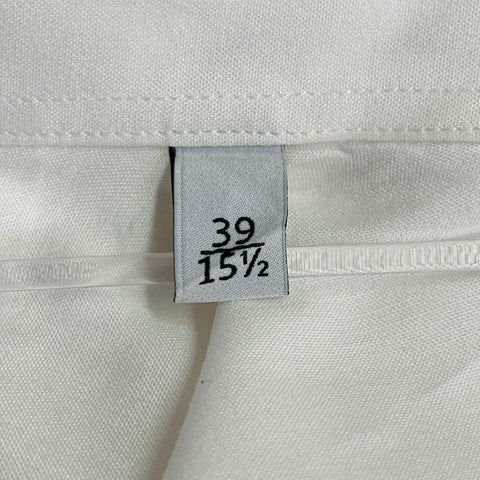 VALENTINO Size S White Cotton French Cuff Hidden Buttons Tuxedo Long Sleeve Shirt