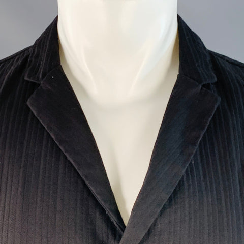 KEANAN DUFFTY Size S Black Cotton Stripe Buttoned Vest