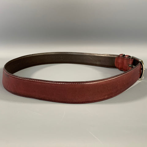 STEFANOBI Size 34 Burgundy Leather Belt