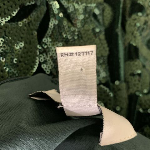 BADGLEY MISCHKA Size 0 Green Polyester Floral Knee Length Cocktail Dress