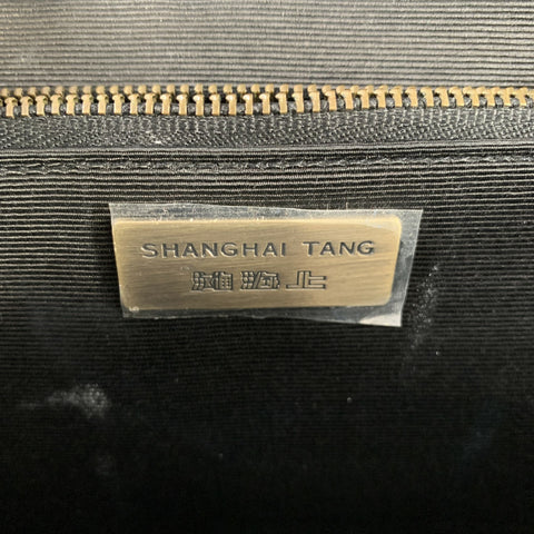 SHANGHAI TANG Tan Mint Suede Silk Nylon Handbag & Leather Goods