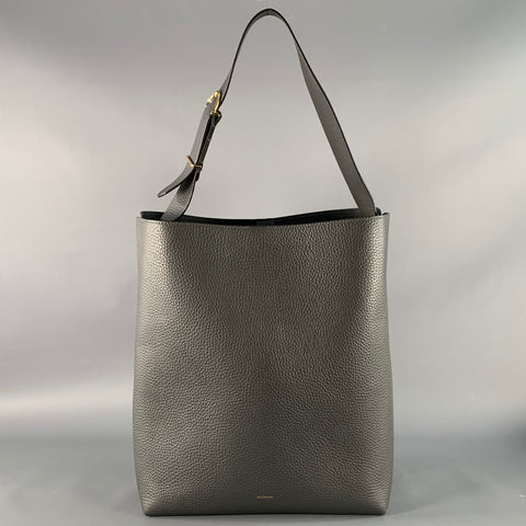 CUYANA Grey Pebble Grain Leather Tote Bag