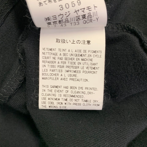 YOHJI YAMAMOTO Size XL Black Cotton Logo Print Crew Neck T-shirt