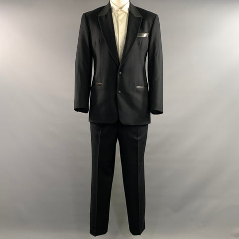 CLAUDE MONTANA Chest Size 42 Black Virgin Wool 34 30 Suit