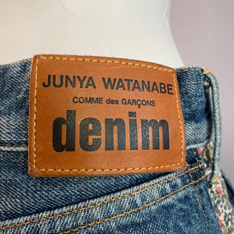 JUNYA WATANABE SS16 Size XS Blue Multi Color Denim Patchwork Jeans