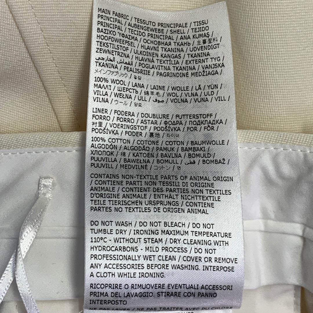 JIL SANDER Size 8 Cream Wool Flat Front Dress Pants