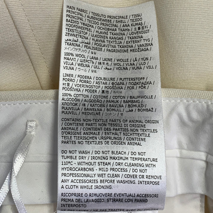JIL SANDER Size 8 Cream Wool Flat Front Dress Pants