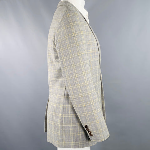 MAISON MARTIN MARGIELA Size 38 Grey Yellow Plaid Sport Coat