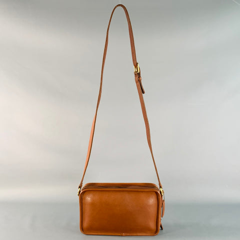 COACH Vintage One Size Brown Camel Leather Crossbody Handbag