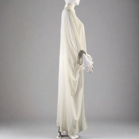 BRUNELLO CUCINELLI Size XS White Silver Silk Elastane Embellishment Dress Top