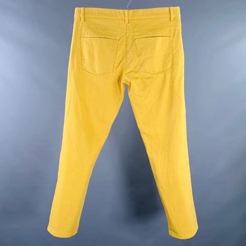 JIL SANDER Size 33 Mies Yellow Cotton Low Rise Button Fly Jeans