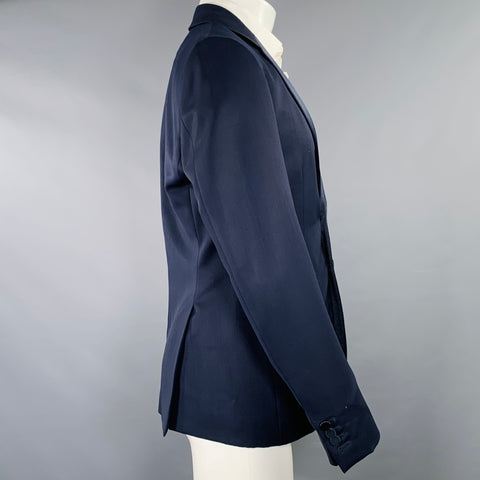 BURBERRY PRORSUM Veste Sport Tuxedo en Laine Vierge Bleu Marine Taille 40
