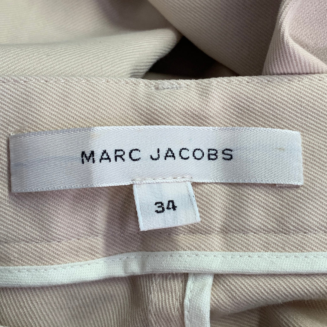 MARC JACOBS Size 34 Cream Cotton Twill Straight Zip Fly Casual Pants