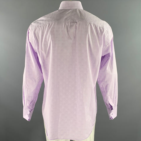 PAUL SMITH Size XL Purple Lavender Jacquard Cotton French Cuff Long Sleeve Shirt