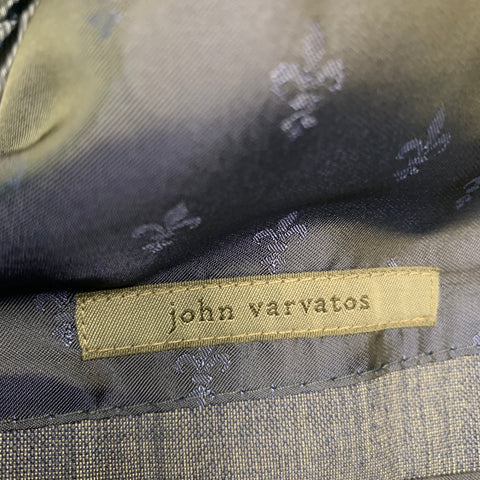 JOHN VARVATOS Size 40 Blue Grey Virgin Wool Blend Sport Coat