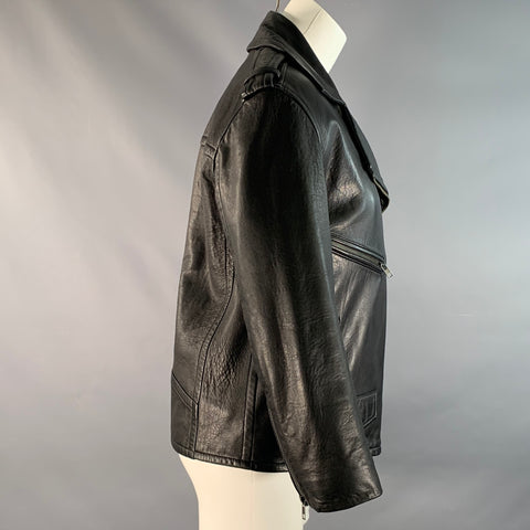 VINCE Size S Black Leather Lambskin Biker Jacket