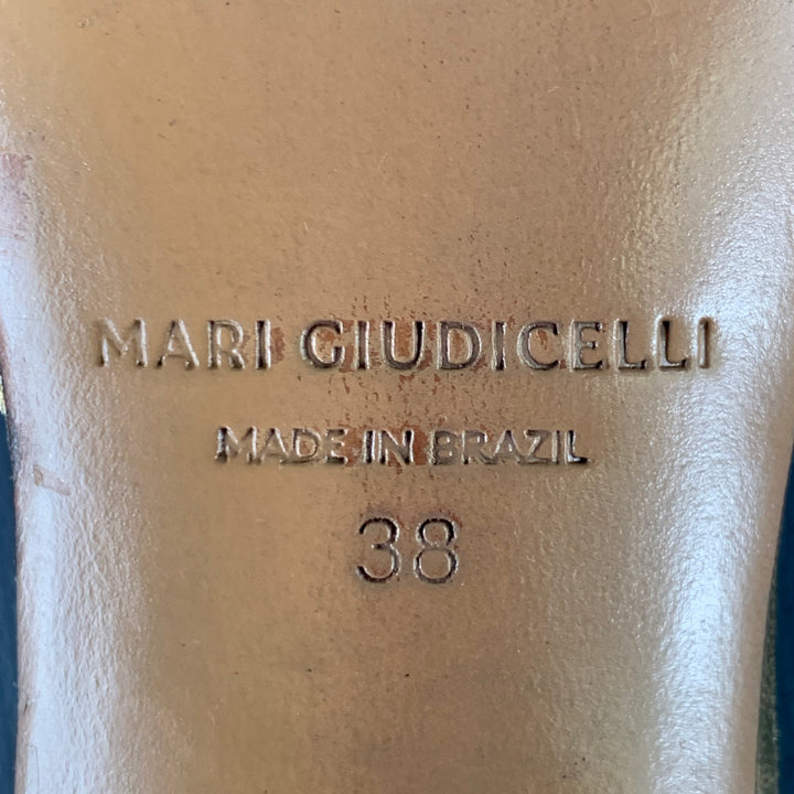 MARI GIUDICELLI Size 8 Jeanne Gold Metallic Leather Knots Kitten Heel Pumps