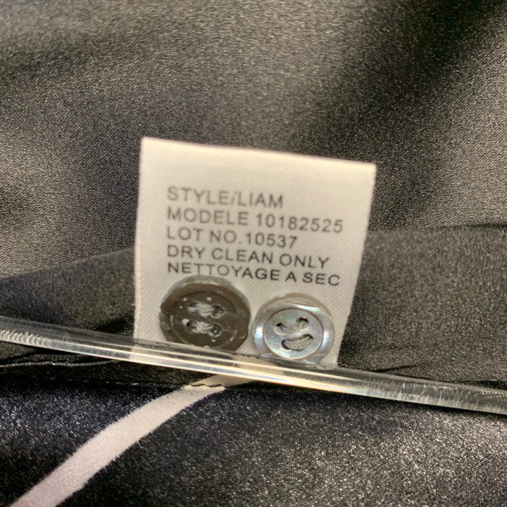 THEORY Size S Black Stripe Silk Blend Button Up Long Sleeve Shirt