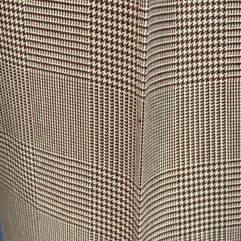 POLO by RALPH LAUREN Size 30 Brown Beige Glenplaid Cotton Pleated Tapered Dress Pants