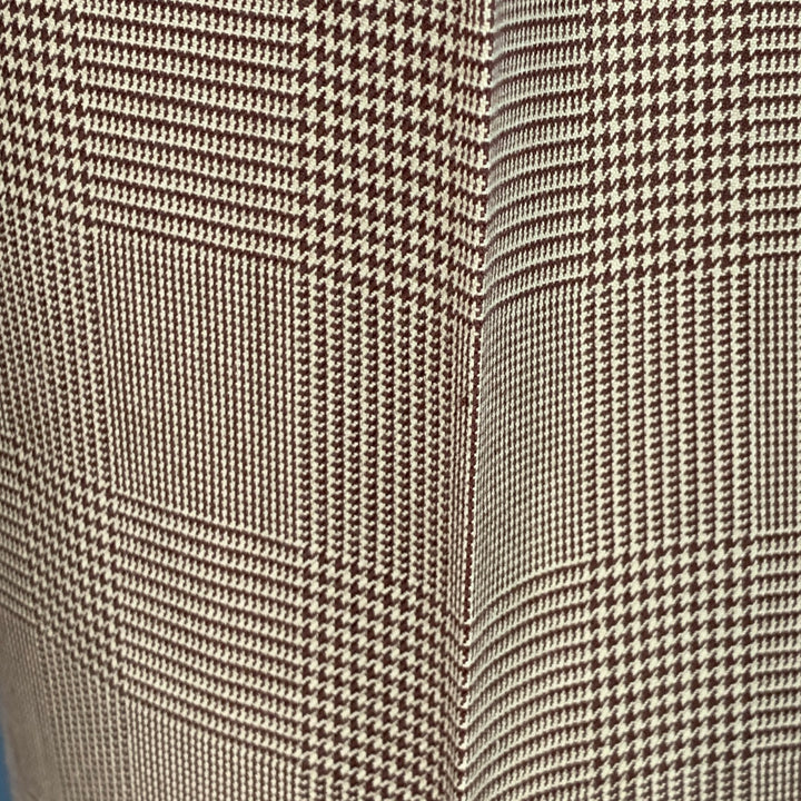 POLO by RALPH LAUREN Size 30 Brown Beige Glenplaid Cotton Pleated Tapered Dress Pants