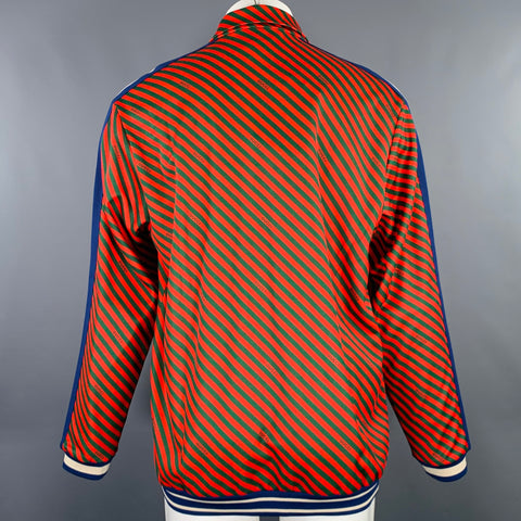GUCCI Size M Red Green Stretch Polyester Cotton Technical Jersey Jacket