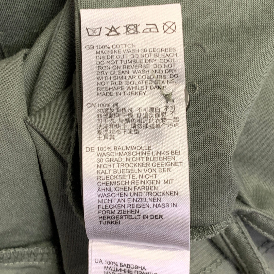 REISS Size M Austin Green Sage Cotton One Pocket Polo