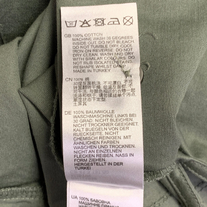 REISS Size M Austin Green Sage Cotton One Pocket Polo