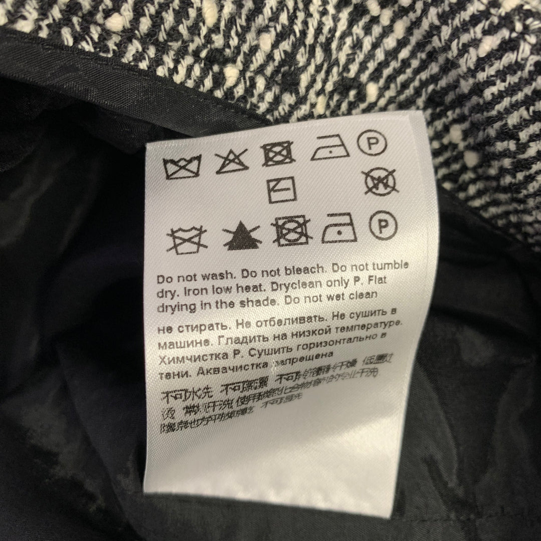 ESCADA Size 12 Black White Wool Blend Tweed Zip Fly Dress Pants