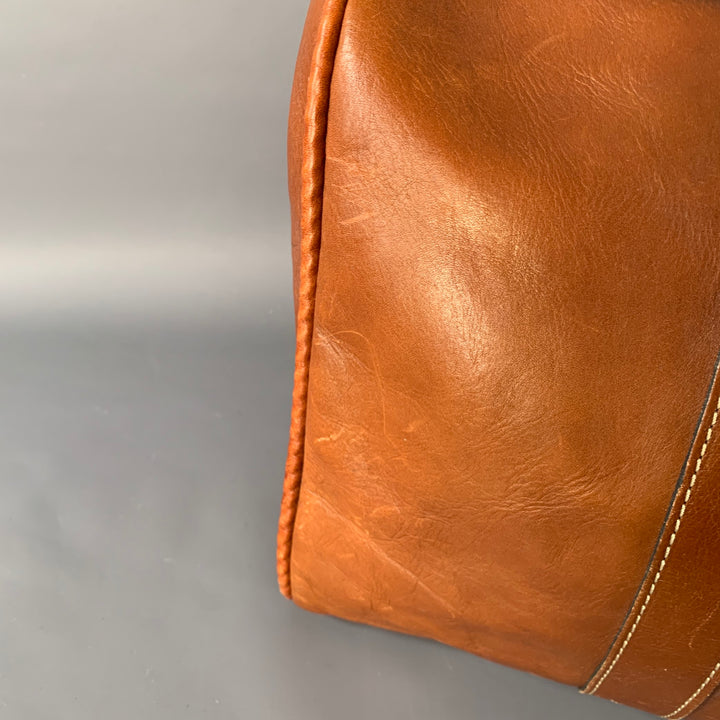 PATRICIA NASH One Size Brown Leather Shoulder Strap Overnight Bag