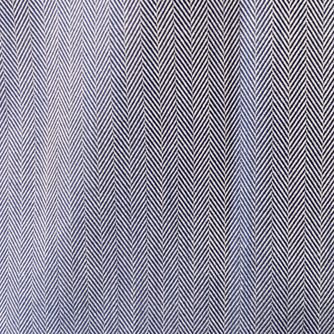 Chemise à manches longues ETON en sergé de coton à chevrons bleu marine et blanc, coupe cintrée, col cutaway, Taille L