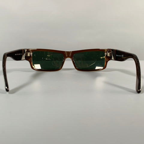 PERSOL Brown Silver Acetate Sunglasses