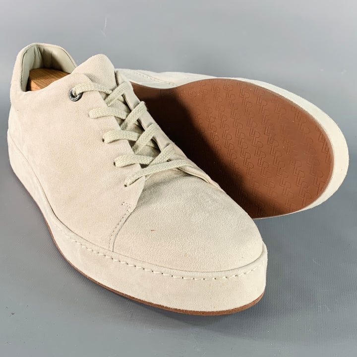 LORO PIANA Size 12 Grey Suede Low Top Rubber Sole Sneakers